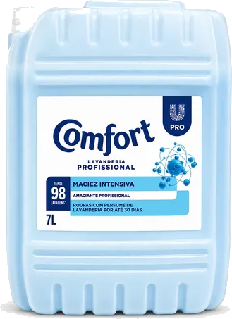 Galão de amaciante Comfort Lavanderia Profissional usado na Dona Nem